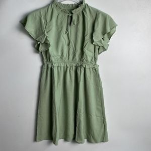 Elegant dress with ruffle sleeves for girls, size 4-13 years old